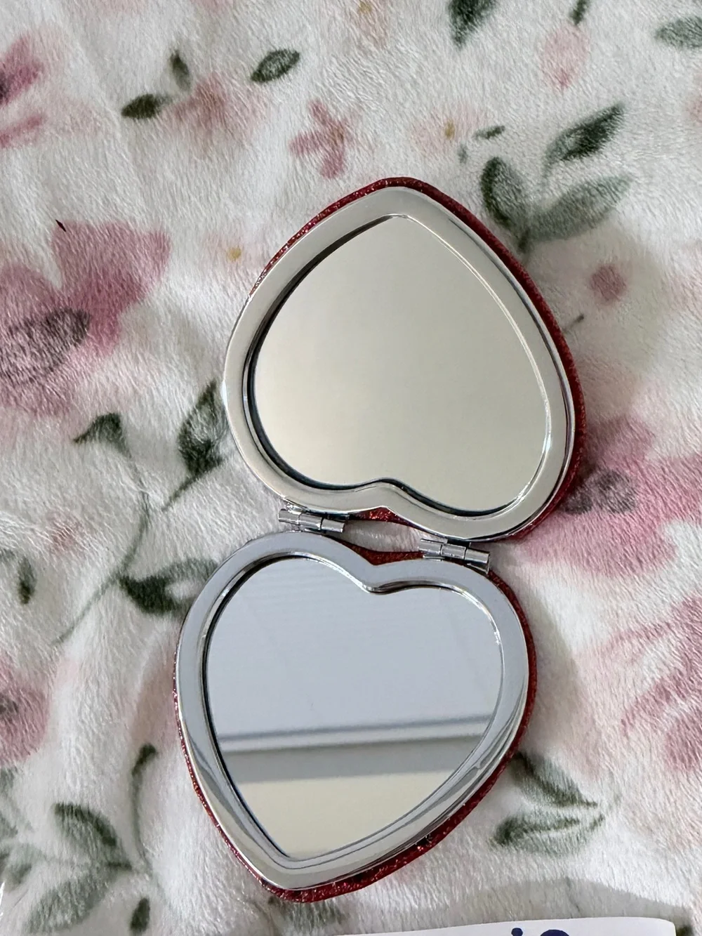 Coach Red Glitter Heart Double Mirror